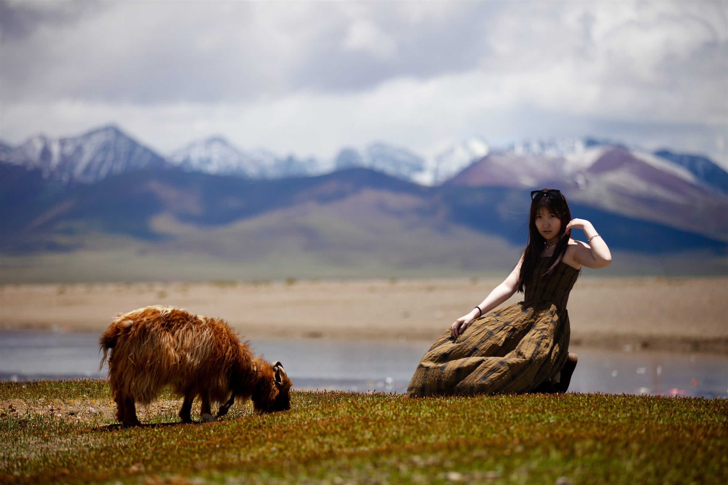Tibet evening mountain scene