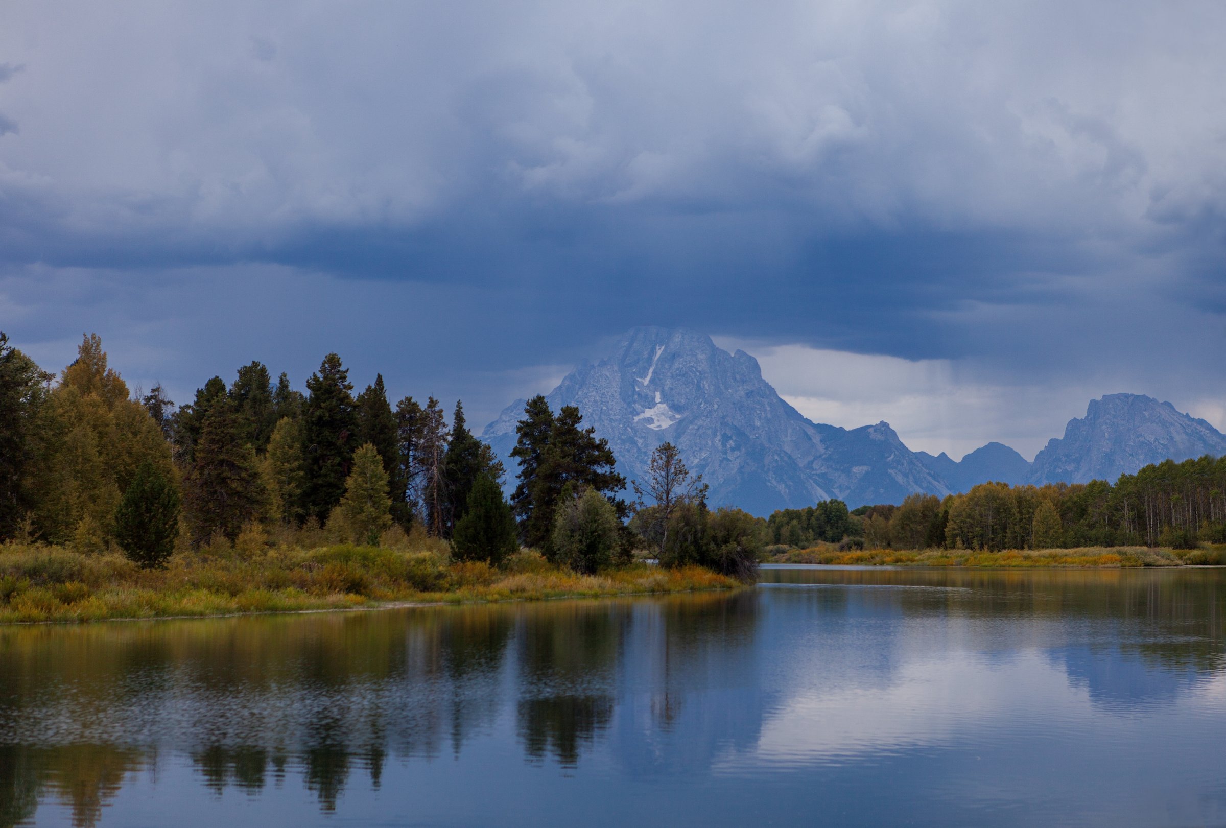 Grand Teton beneath storm clouds